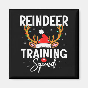 Christmas Running Team Funny Reindeer Training Squ Magnet