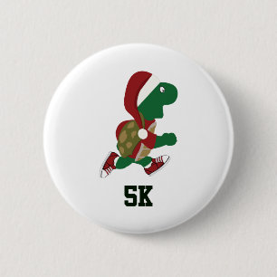 Christmas Running Turtle 5K 6 Cm Round Badge