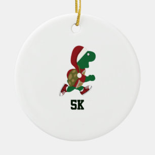Christmas Running Turtle 5K Ceramic Tree Decoration