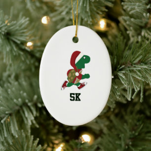 Christmas Running Turtle 5K Ceramic Tree Decoration