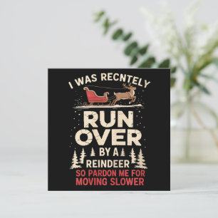 Christmas Runover By Reindeer Funny Xmas  Holiday Card