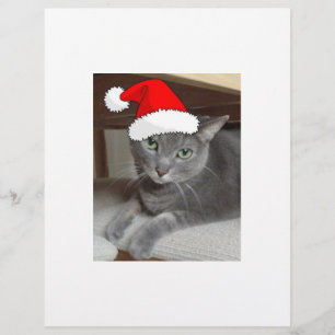 Christmas Russian Blue Grey Cat Flyer