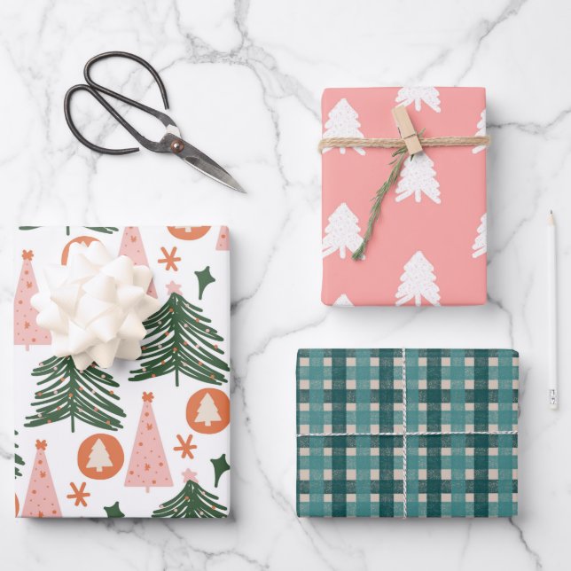 Christmas Rustic Boho Pattern Gift Wrap (Front)