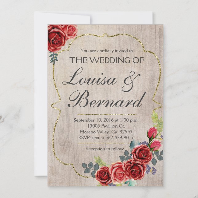 Christmas Rustic Boho Winter Wedding Invitation (Front)