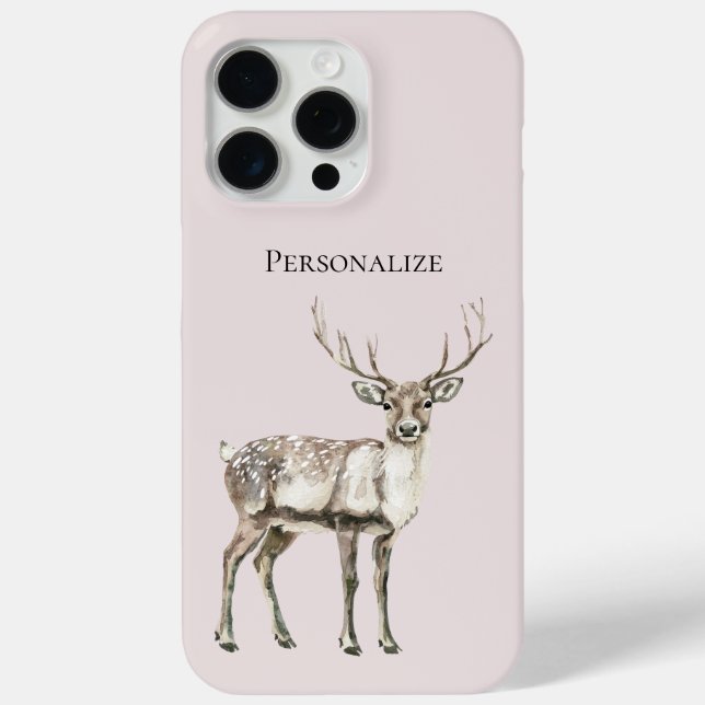 Christmas Rustic Deer Blush Pink Personalised Case-Mate iPhone Case (Back)