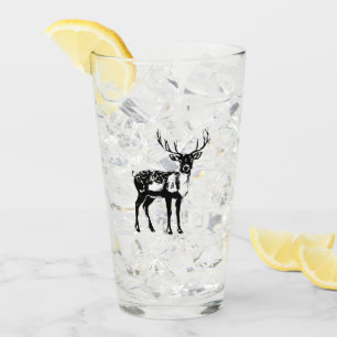 Christmas Rustic Deer Glass
