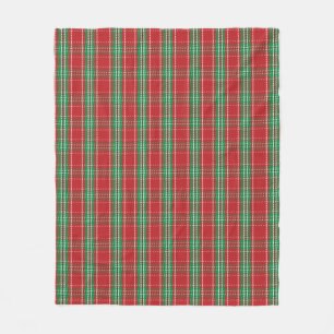 Christmas Rustic Farmhouse Holiday Red Plaid Fleece Blanket