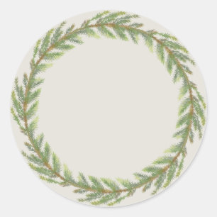 Christmas Rustic Homemade Blank Mason Jar Gift Classic Round Sticker