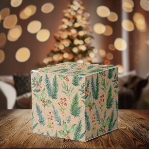 Christmas Rustic Kraft Floral Gift Box
