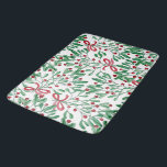 Christmas Rustic Mistletoe Watercolor Hand-painted Bath Mat<br><div class="desc">Watercolor Hand-painted</div>