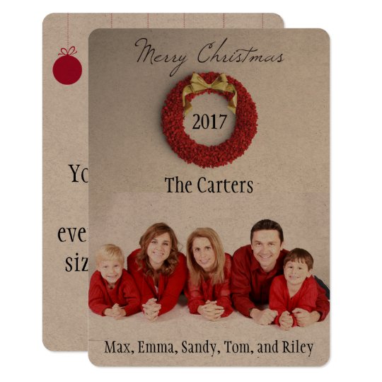 Christmas Rustic Photo Card Your Story on Back