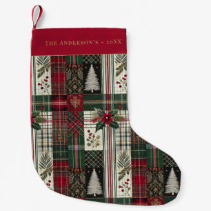 Christmas Rustic Tartan Plaid Pattern Small Christmas Stocking
