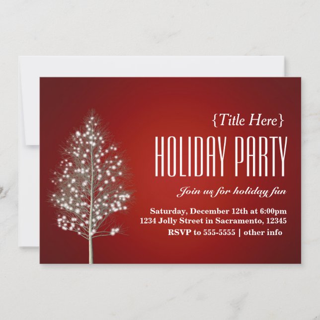 Christmas Rustic Tree Holiday Party Invitations (Front)