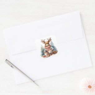 Christmas rustic vintage design stickers