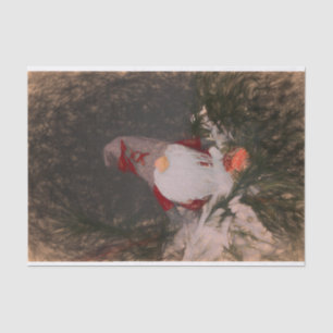 Christmas Rustic Vintage Gnome Sketch Art Tissue Paper