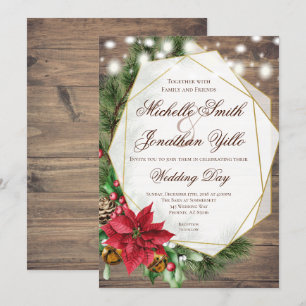 Christmas Rustic Wedding Invitation