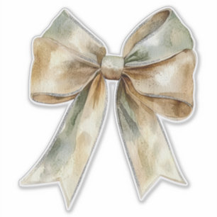 Christmas Rustic White Green Gold Bow