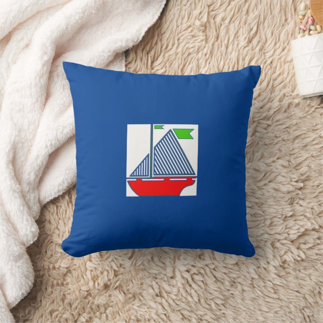Christmas Sailboat Throw Pillow (Blanket)