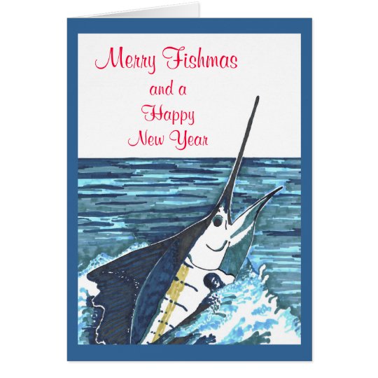 Christmas Sailfish Jumps Card