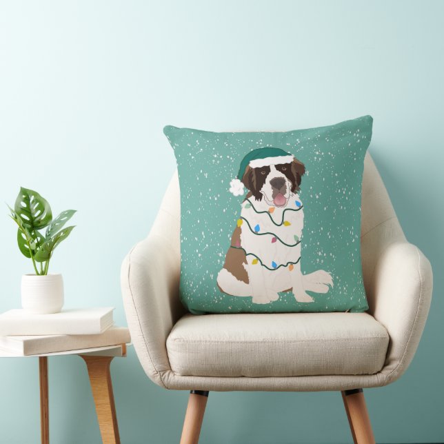 Christmas Saint Bernard  Cushion (Chair)
