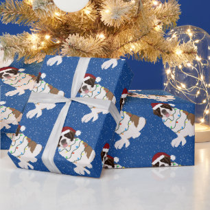 Christmas Saint Bernard Wrapping Paper