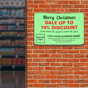 Christmas Sale Business Light Green Rectangle Banner