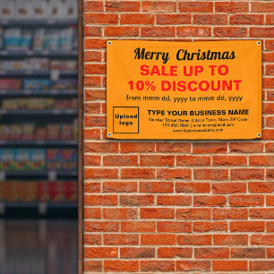 Christmas Sale Business Orange Colour Rectangle Banner