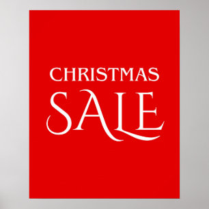 Christmas Sale Sign, Red Festive Xmas Sale Poster