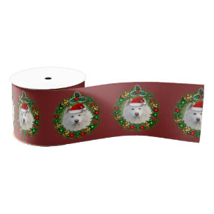 Christmas Samoyed dog 2" Grosgrain Ribbon
