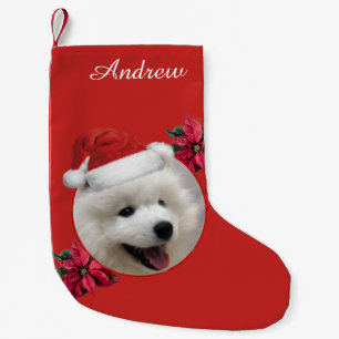 Christmas Samoyed dog personalised stocking