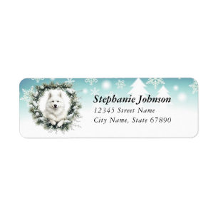 Christmas Samoyed Return Address Labels