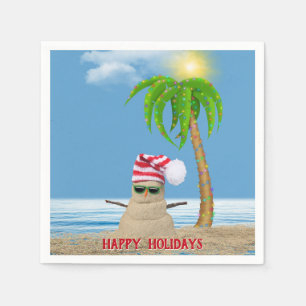 Christmas Sand Man Paper Plate Napkin