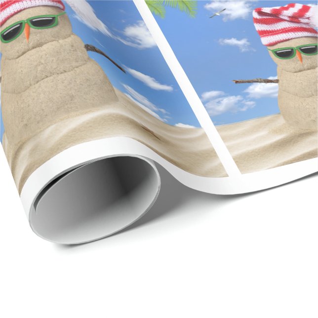 Christmas Sand Snowman Wrapping Paper (Roll Corner)