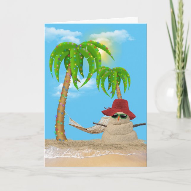 Christmas Sandman With Palm Trees Card (Front)