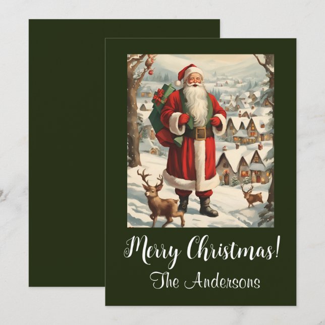 Christmas Santa 13 Merry Christmas! Christmas card (Front/Back)