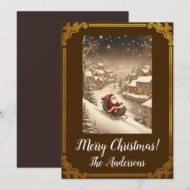 Christmas Santa 4 Merry Christmas! Christmas card (Front/Back)