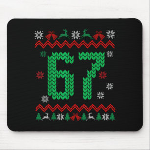 Christmas Santa 67 Six Seven Meme Ugly Sweater  Mouse Mat