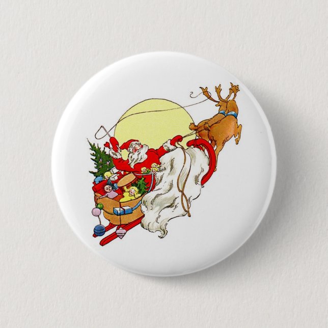 Christmas Santa 6 Cm Round Badge (Front)