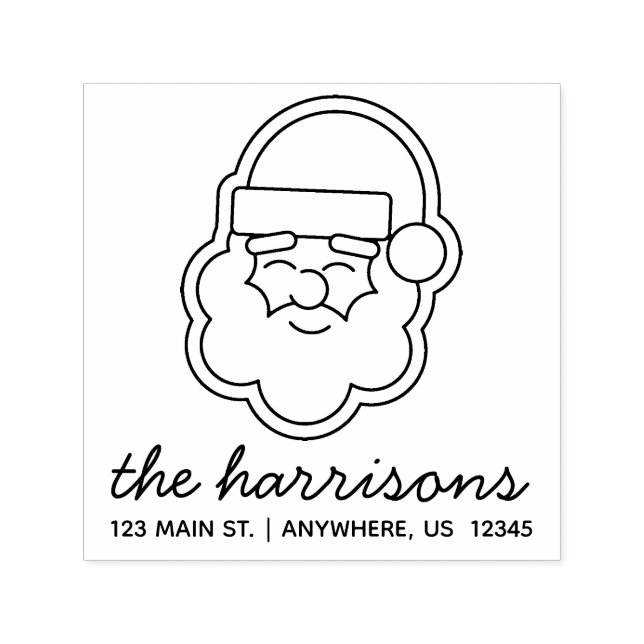 Christmas Santa Address Self Inking Stamp (Design)
