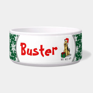 Christmas Santa Airedale Terrier HO HO HO Cute