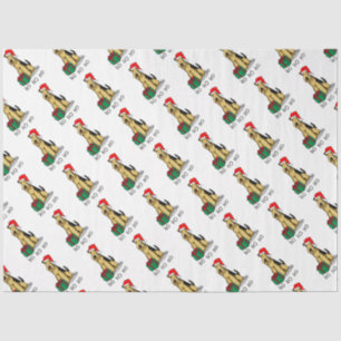 Christmas Santa Airedale Terrier HO HO HO Cute Tissue Paper
