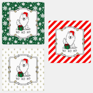 Christmas Santa American Eskimo Dog HO HO HO Cute