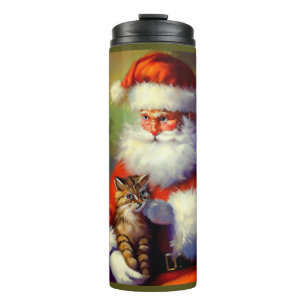 Christmas Santa and a Cat 1 Thermal Tumbler