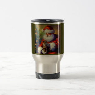 Christmas Santa and a Cat 1 Travel Mug