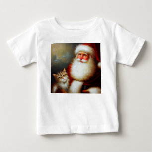 Christmas Santa and a Cat 2 Baby T-Shirt