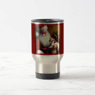 Christmas Santa and a Cat 3 Travel Mug