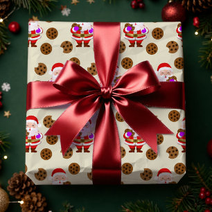 Christmas Santa And Cookie Wrapping Paper