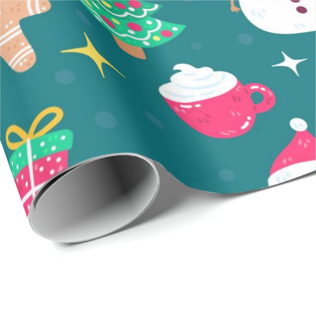 Christmas Santa and Friends  Wrapping Paper  (Roll Corner)