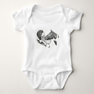 Christmas Santa and Paint Horse Baby Bodysuit
