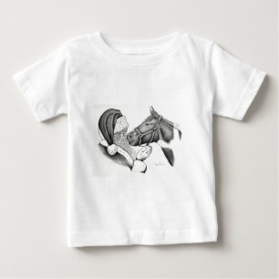 Christmas Santa and Paint Horse Baby T-Shirt